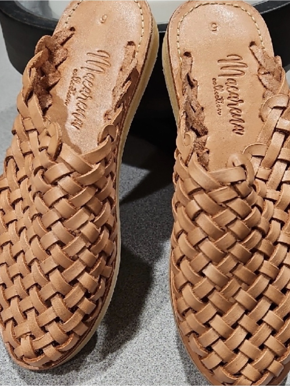 Macarena Woven Slide Sandals in Tan size 5/8 us - Picture 7 of 9